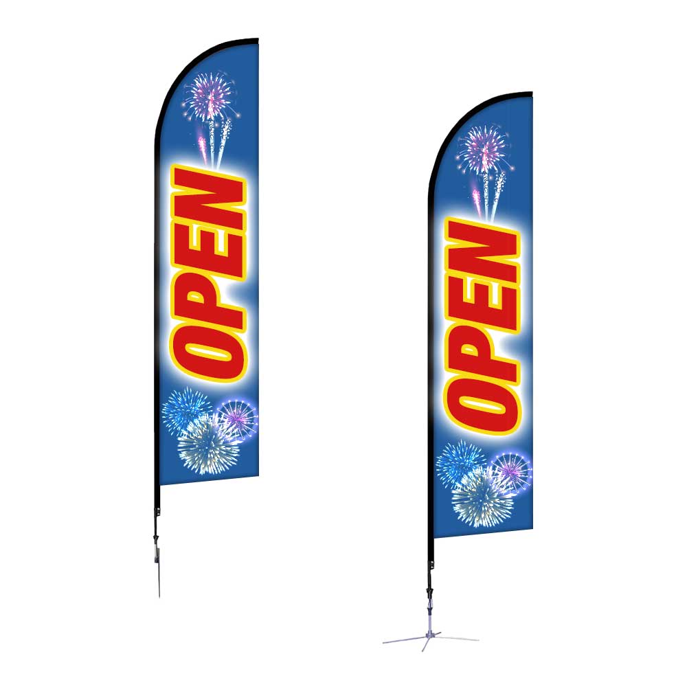 Feather Flag 14ft Tall Double Sided Banner with Spiked Base