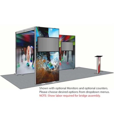 8ft Tall - 180x96 Luminary Display with Bridge on Left