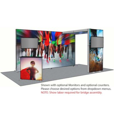 8ft Tall - 180x96 Luminary Display with Bridge on Right
