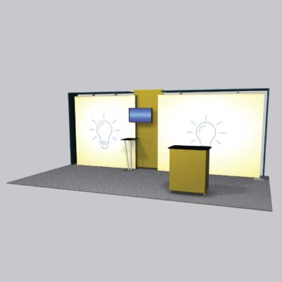 Featherlite radiant 10 x 20 LED backlit trade show booth rental display system