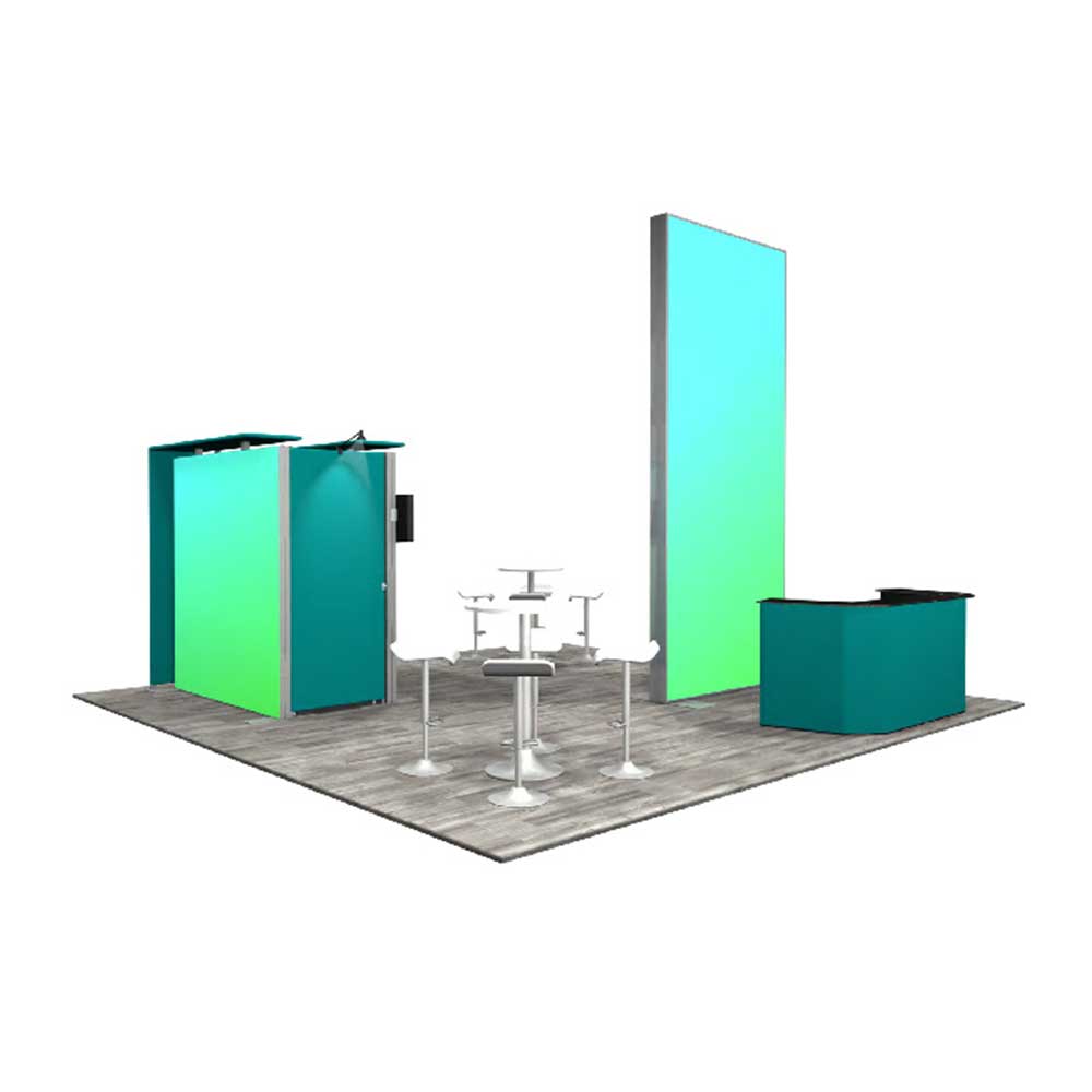 Featherlite sync 3 in 1 LED backlit trade show booth rental display system