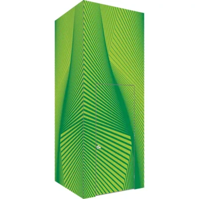 Hybrid Pro Modular Closet 07 with full-height push-fit fabric graphics and locking storage door