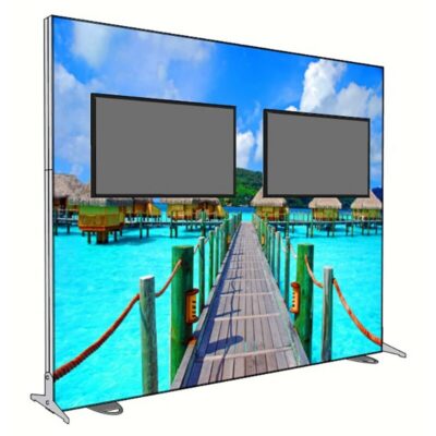 118" X 96" Igniter Freestanding Light Box with Left and Right Monitor Display