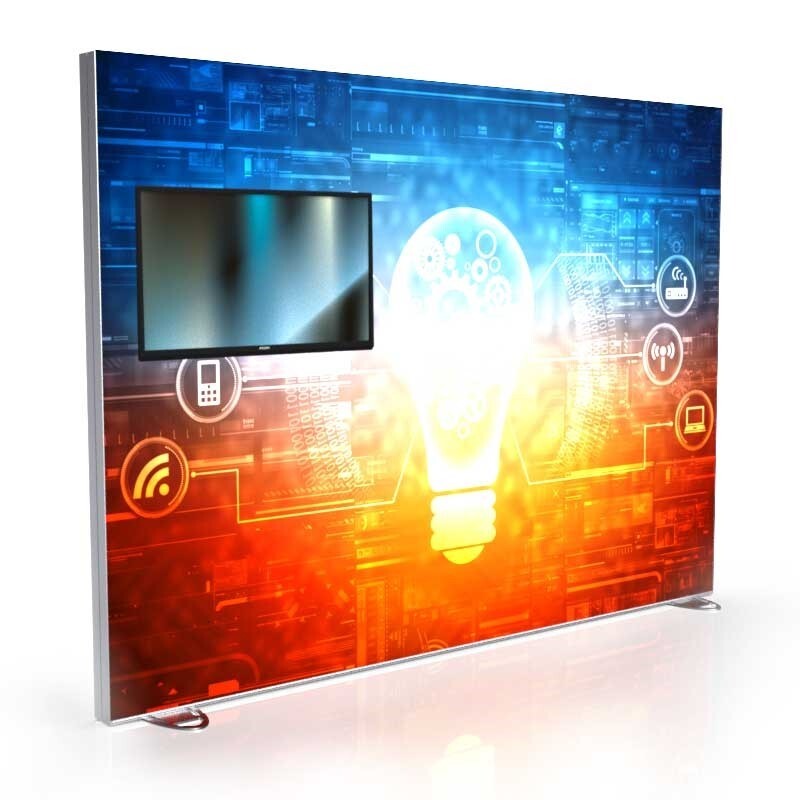 118" X 96" Igniter Freestanding Light Box with Left Monitor Display Single-Sided